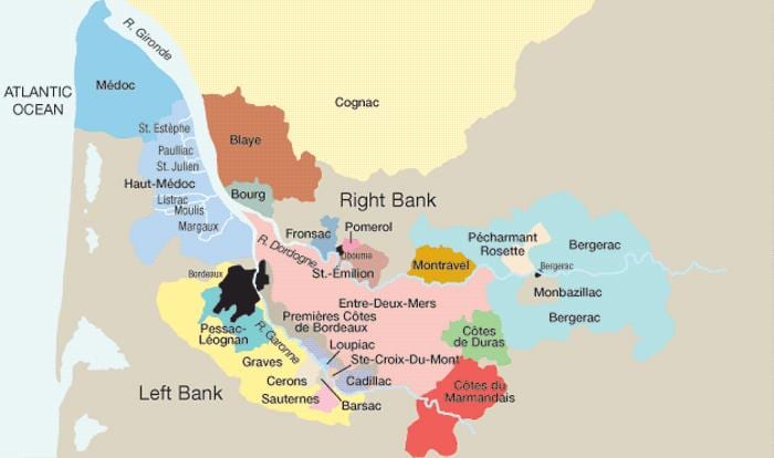 वाम बैंक बोर्डो नक्शा