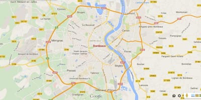नक्शा बोर्डो क्षेत्र फ्रांस