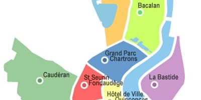 नक्शा बोर्डो के arrondissement